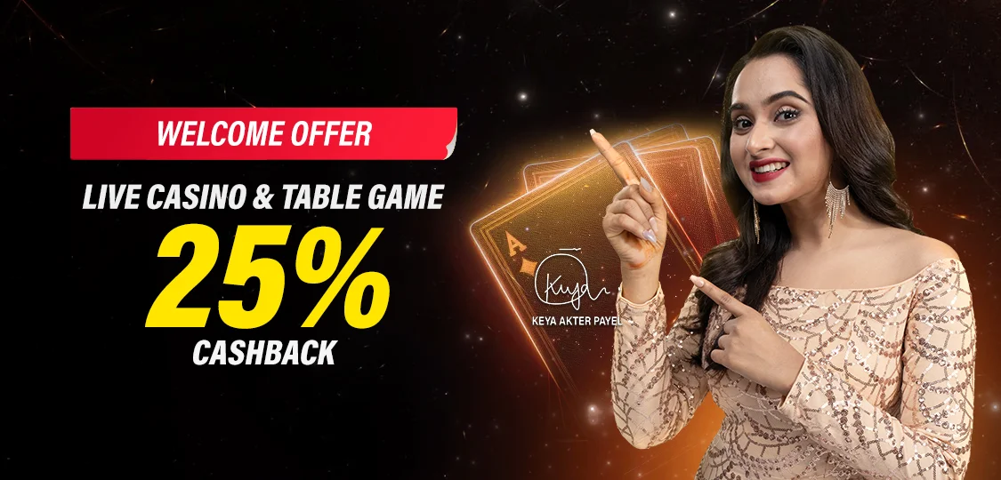 25% Live Casino & Table Cashback
